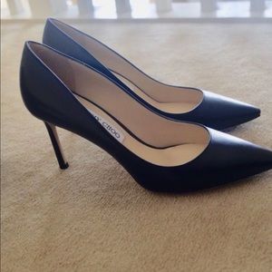 Jimmy choo rommy black leather pumps
